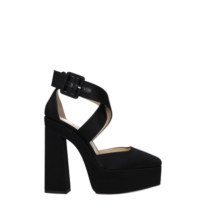 Black Satin Platforms