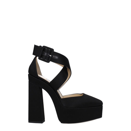 Black Satin Platforms