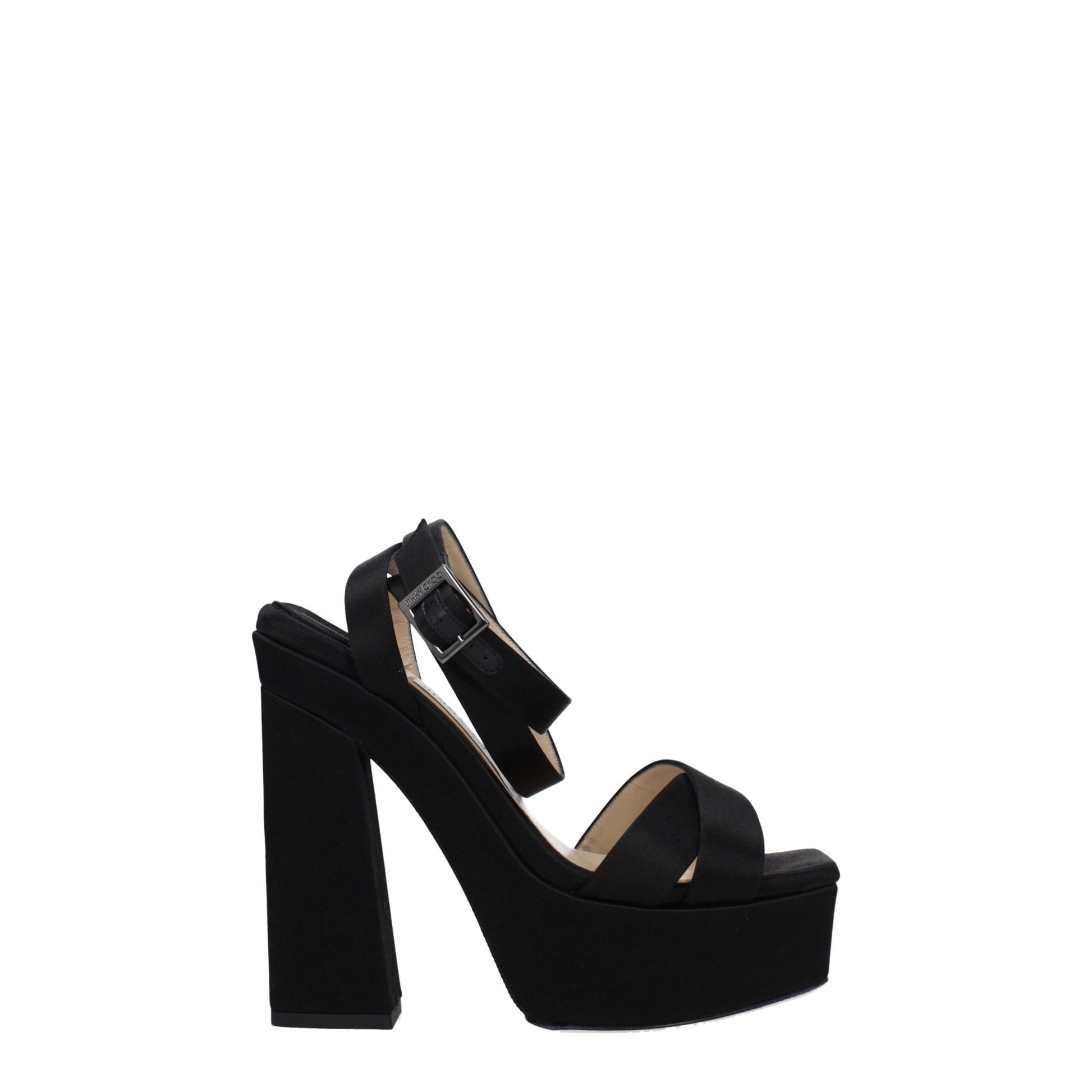 Black Satin Platforms