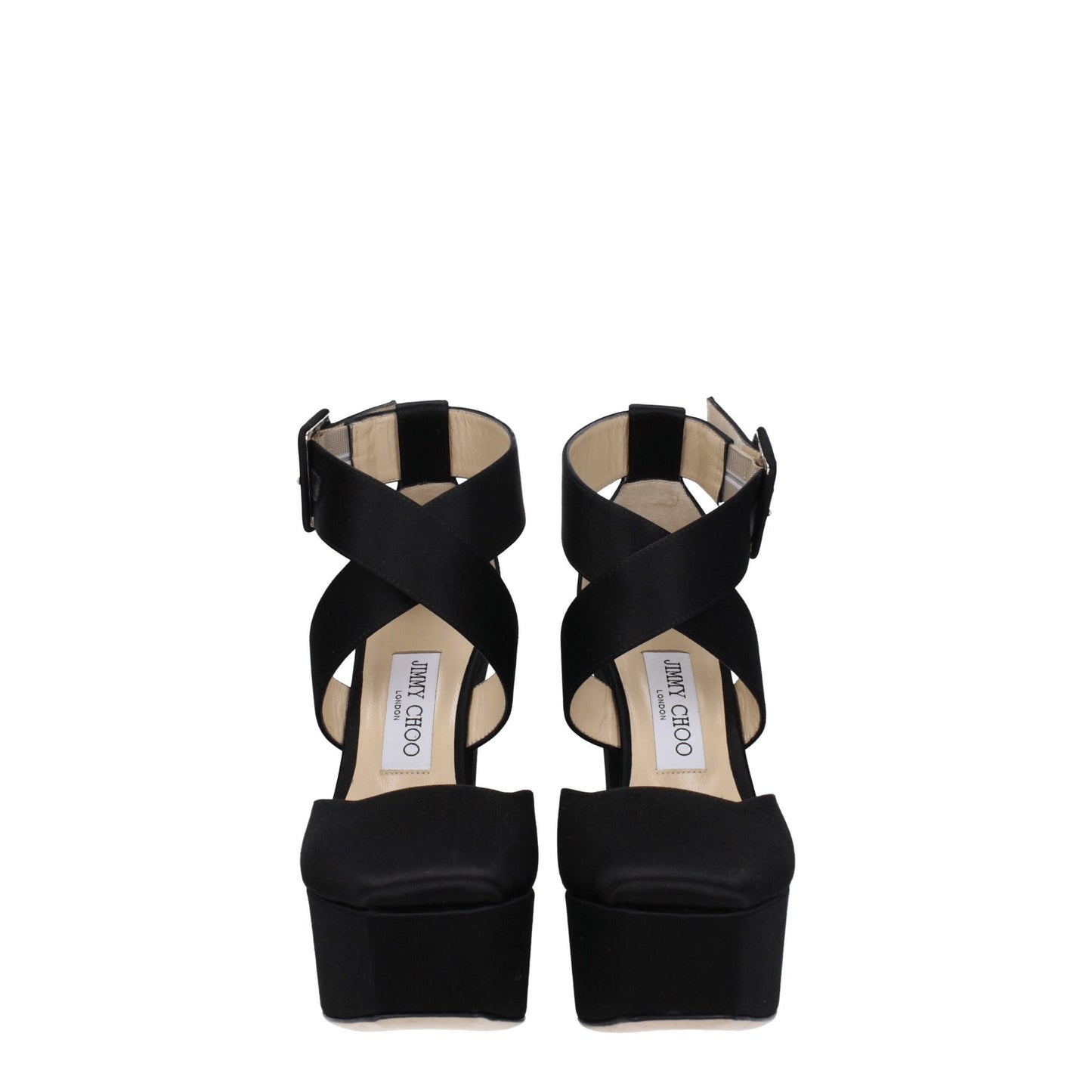 Black Satin Platforms