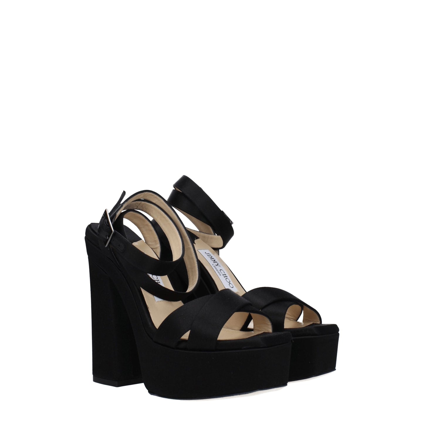 Black Satin Platforms