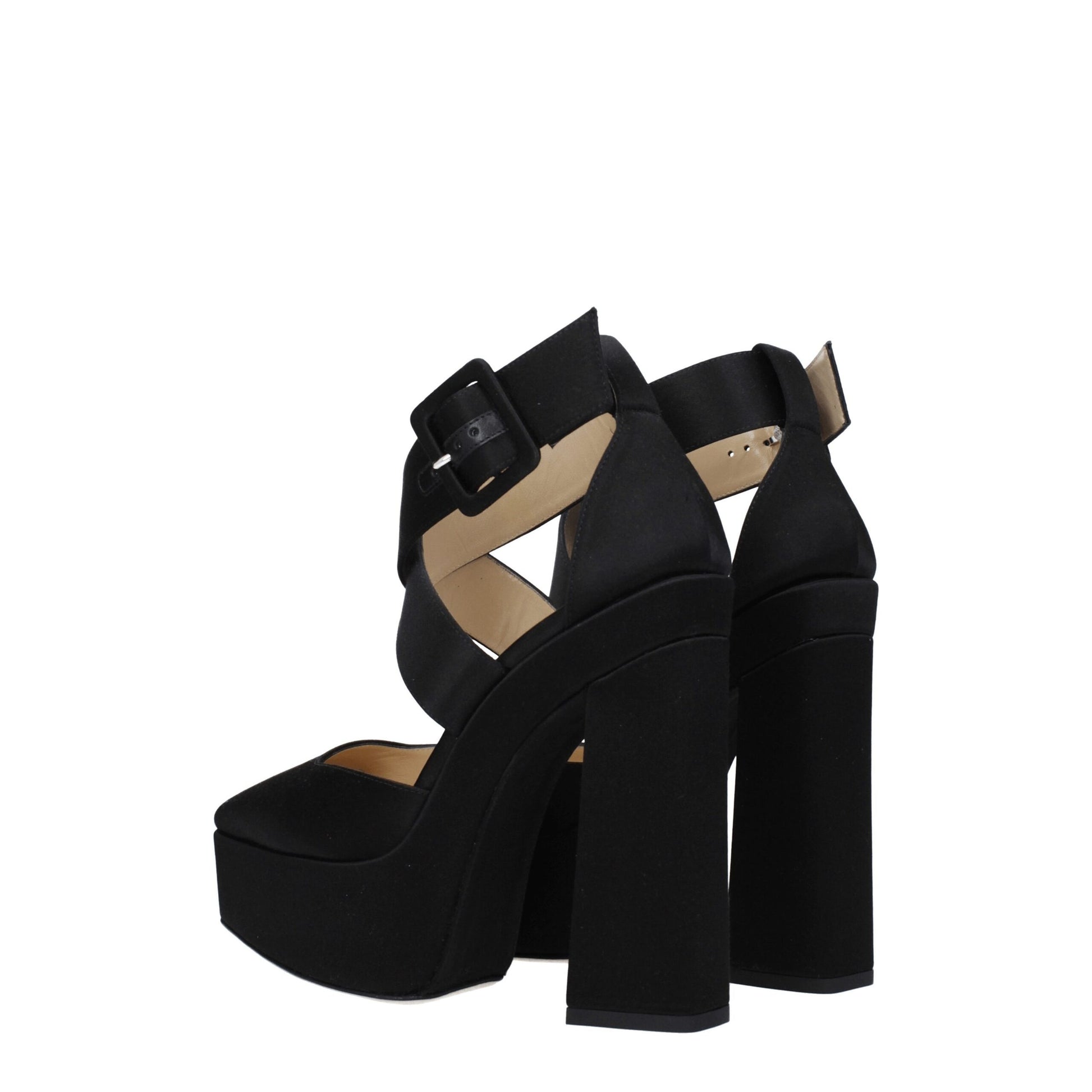 Black Satin Platforms