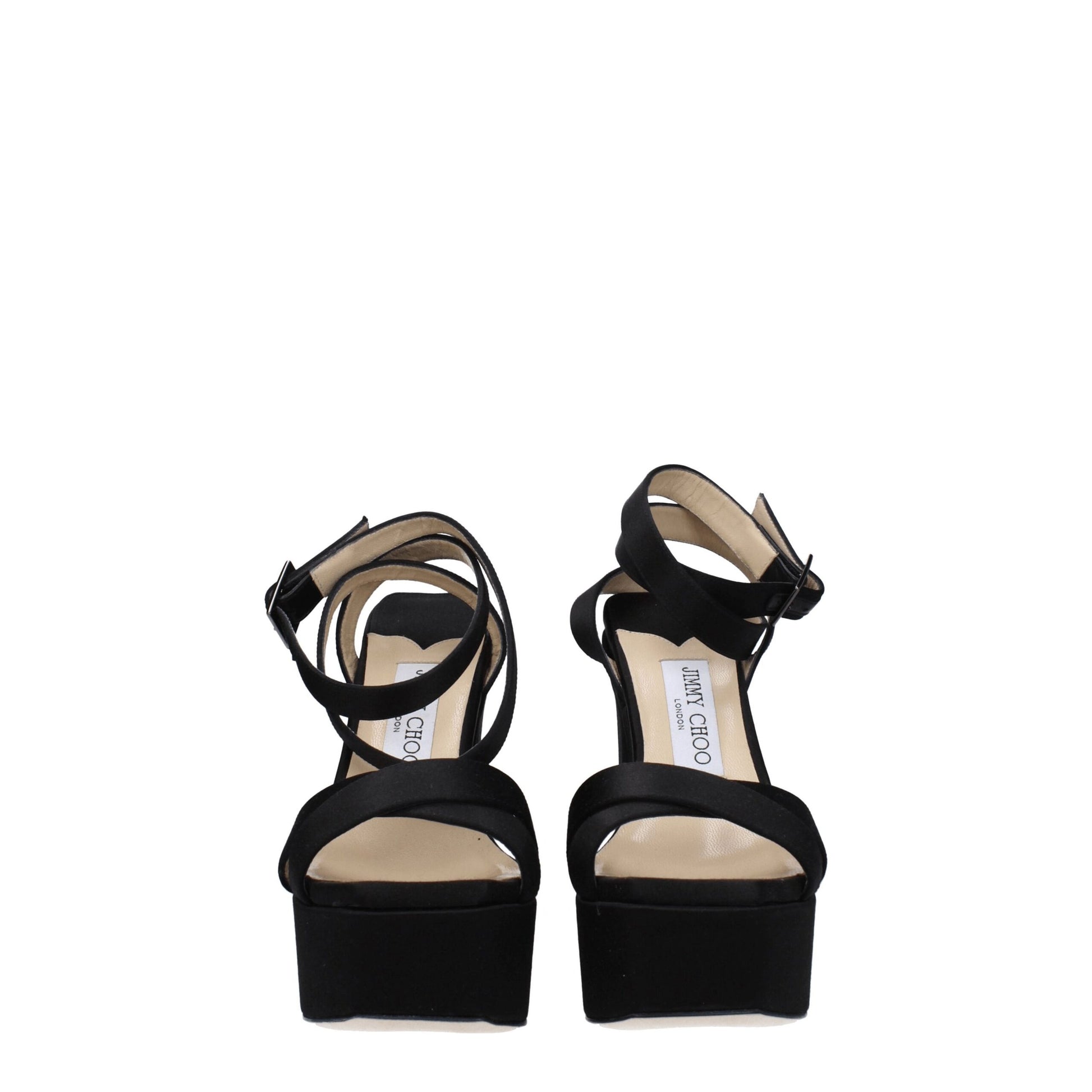 Black Satin Platforms