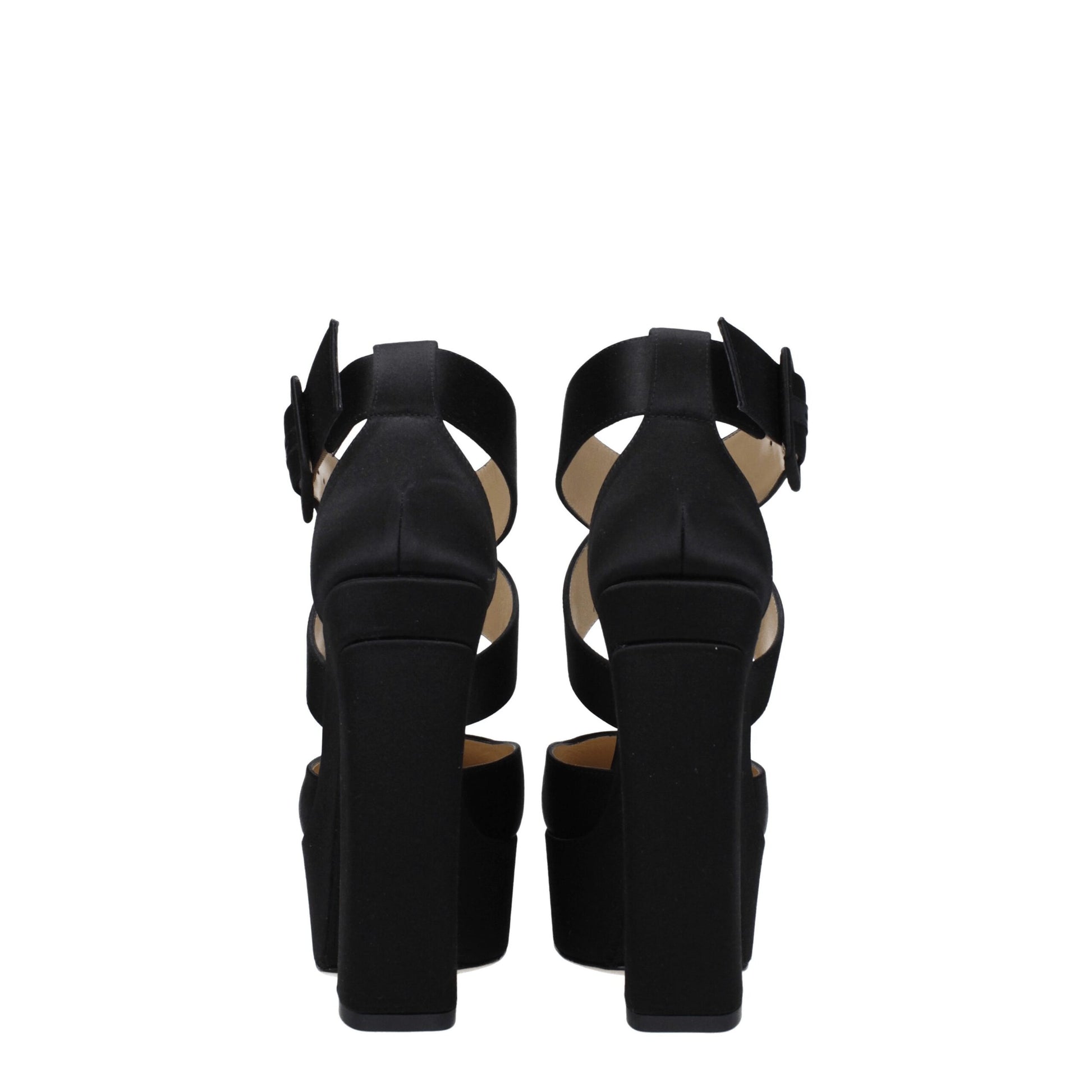 Black Satin Platforms