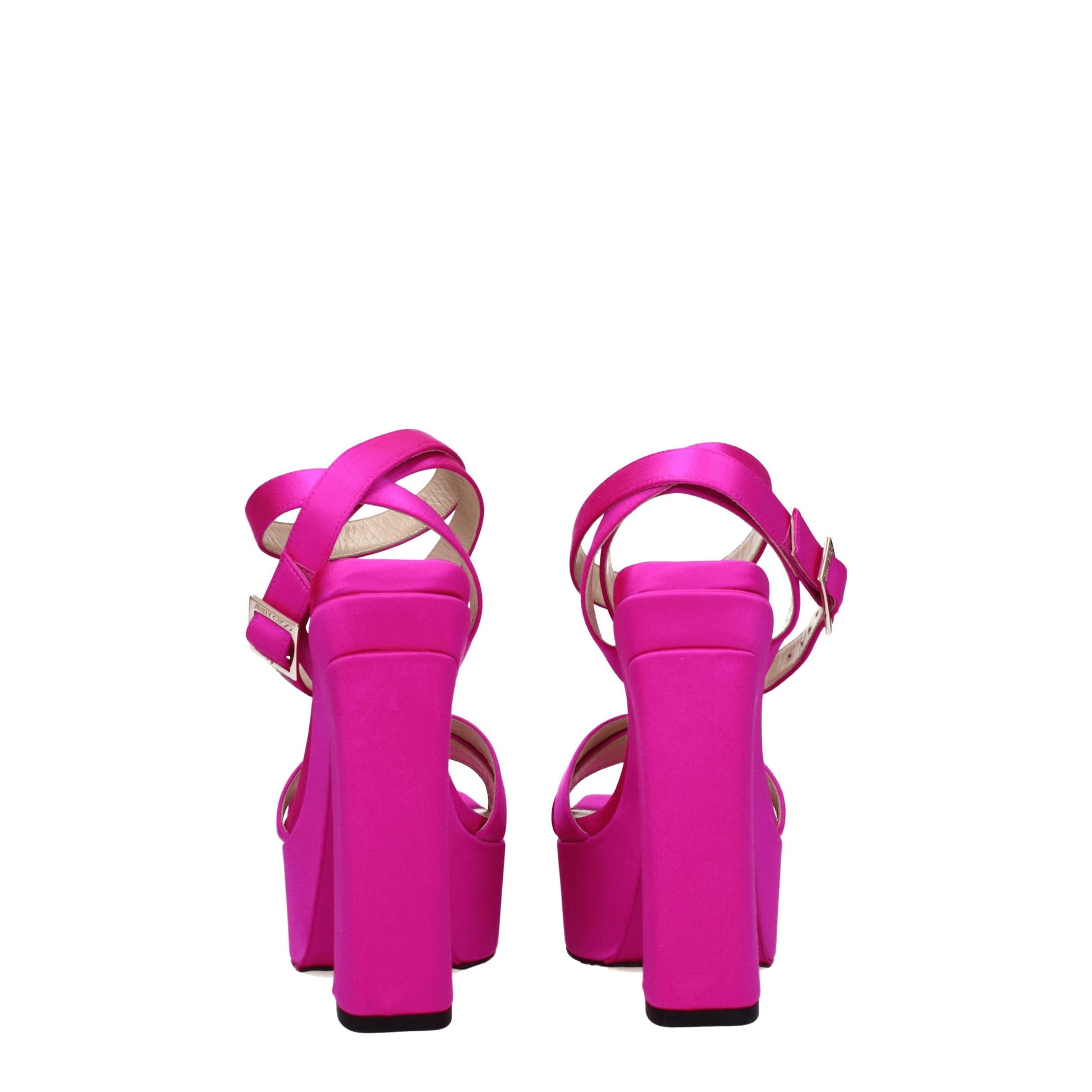 Pink Satin Platforms