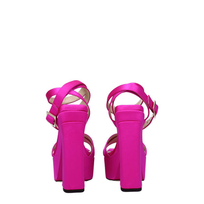 Pink Satin Platforms
