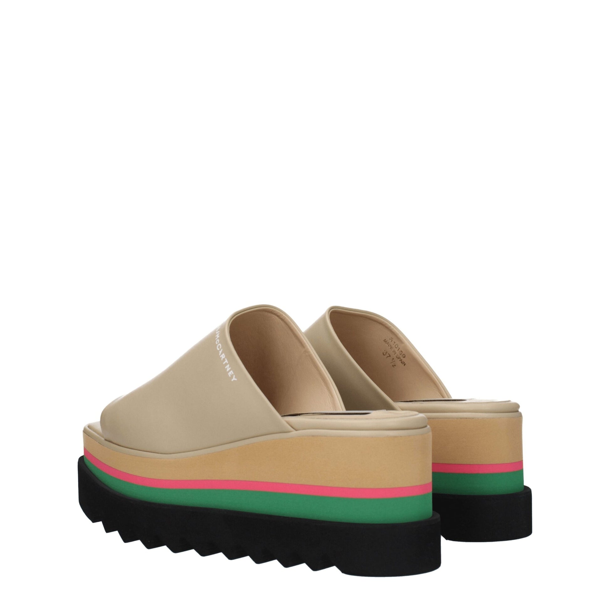 Beige Leather Slippers Sandals