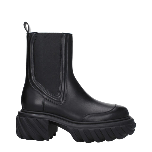 Black Leather Ankle Boots