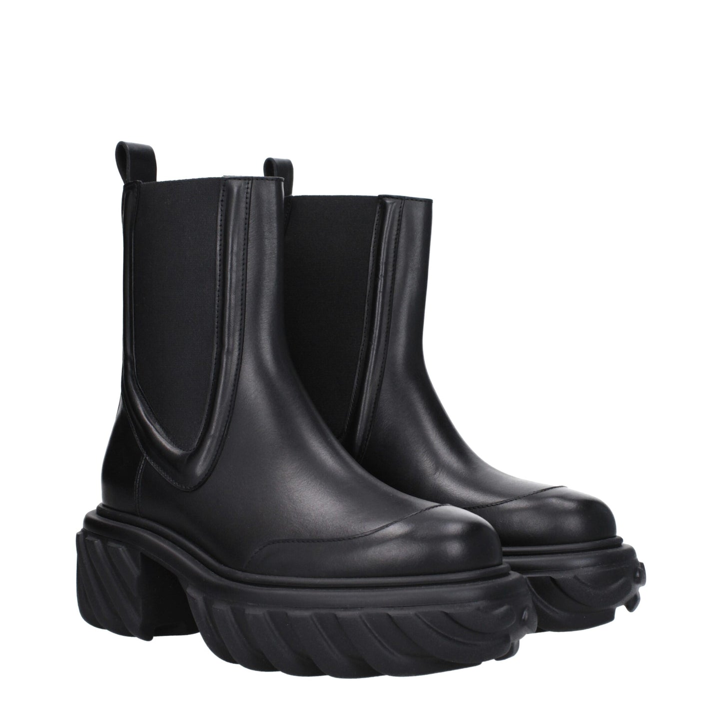 Black Leather Ankle Boots