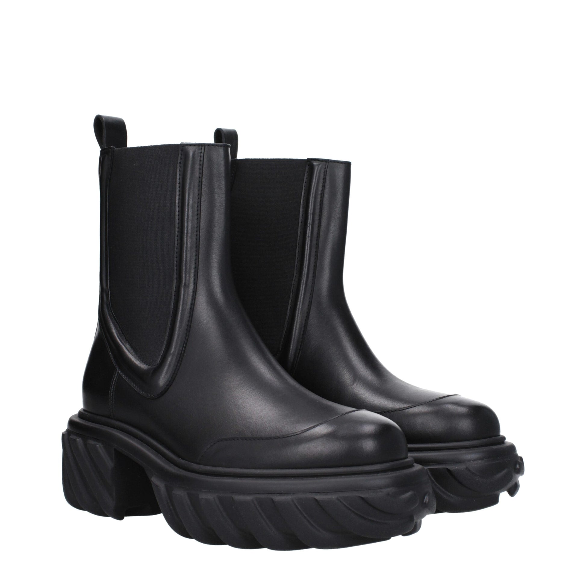 Black Leather Ankle Boots