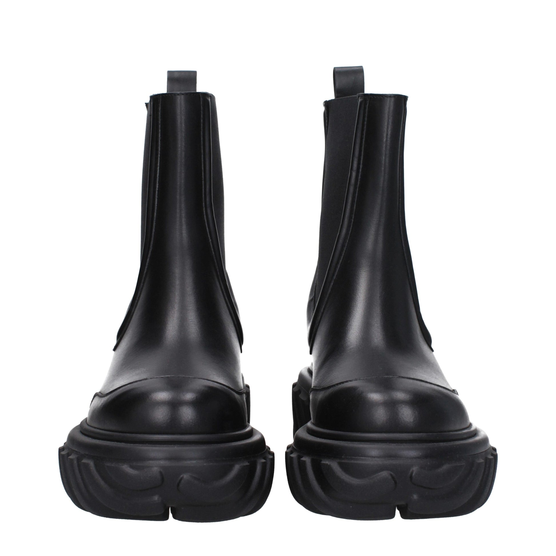 Black Leather Ankle Boots