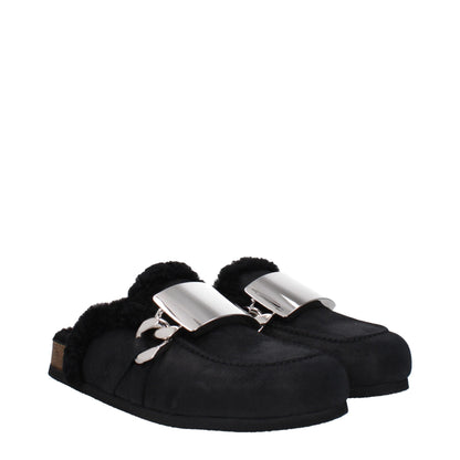Black Leather Slipper