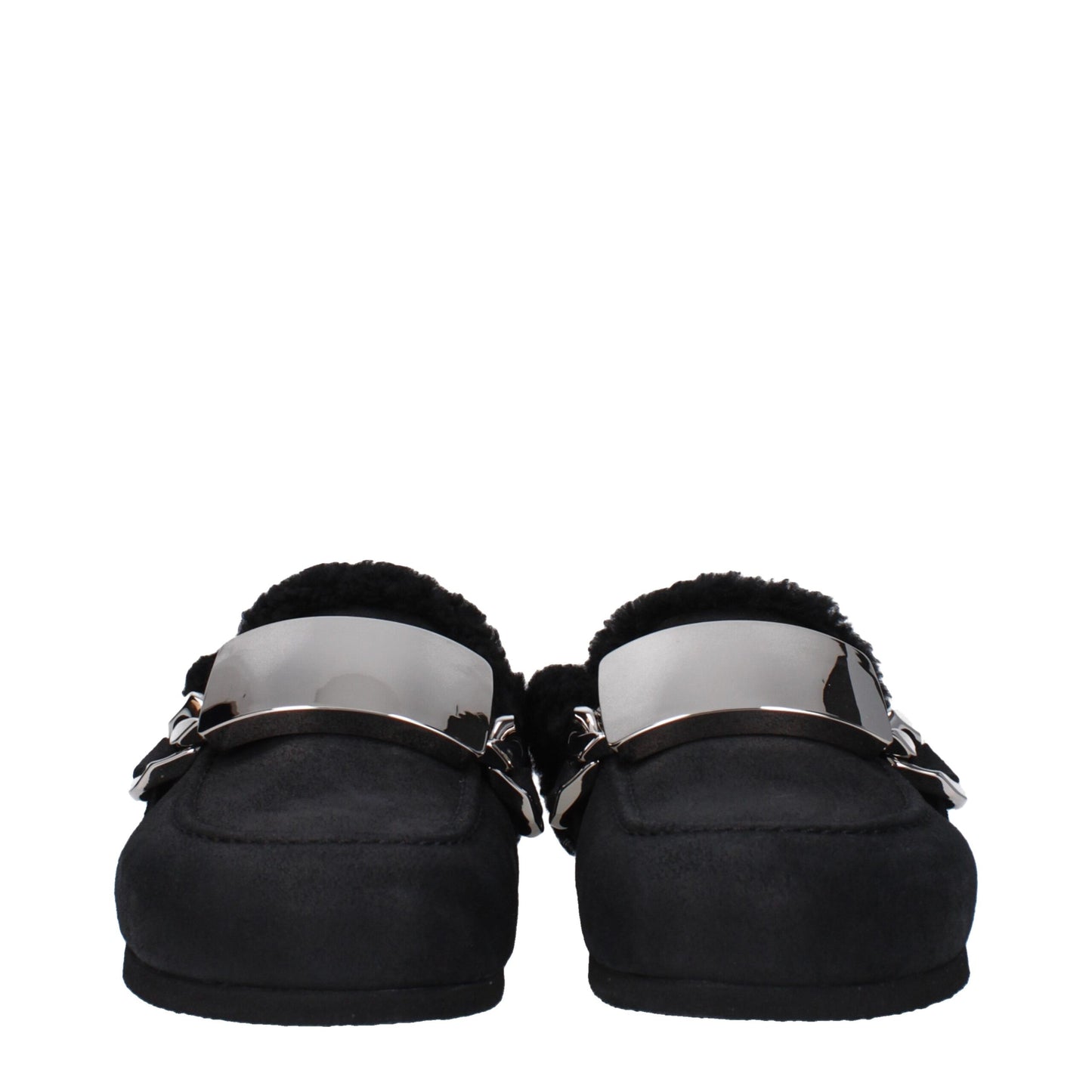 Black Leather Slipper