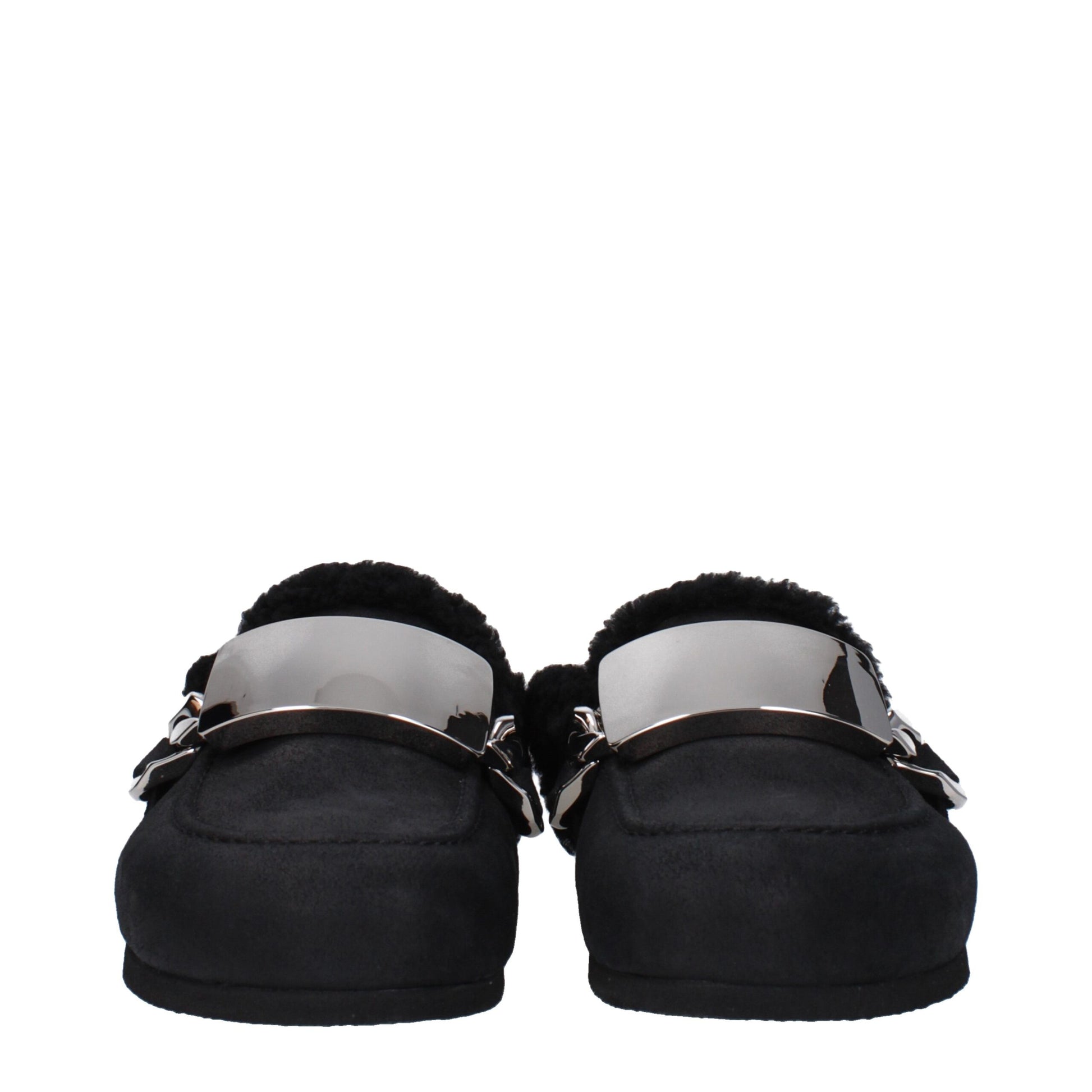 Black Leather Slipper