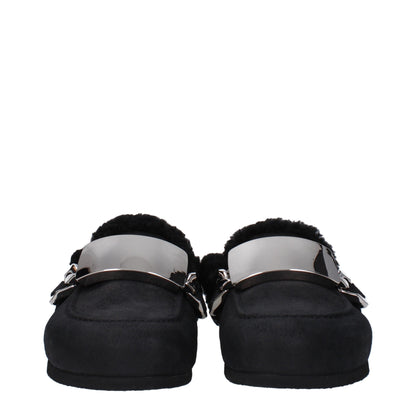 Black Leather Slipper