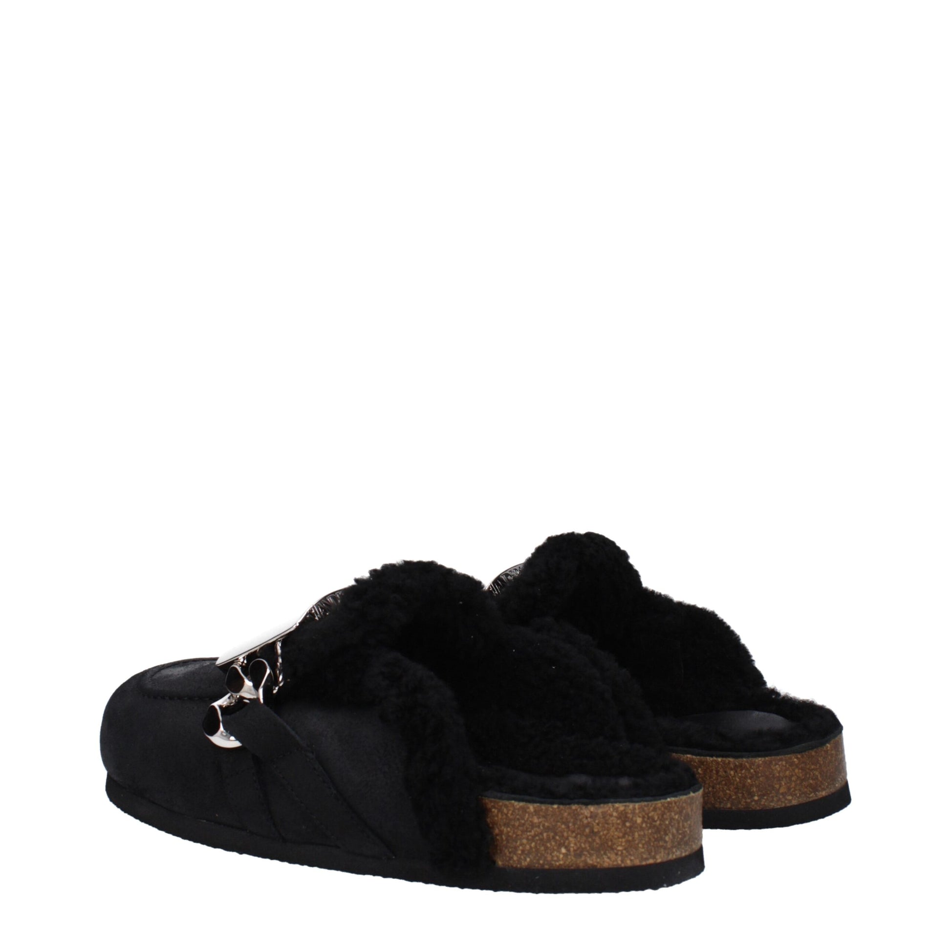 Black Leather Slipper