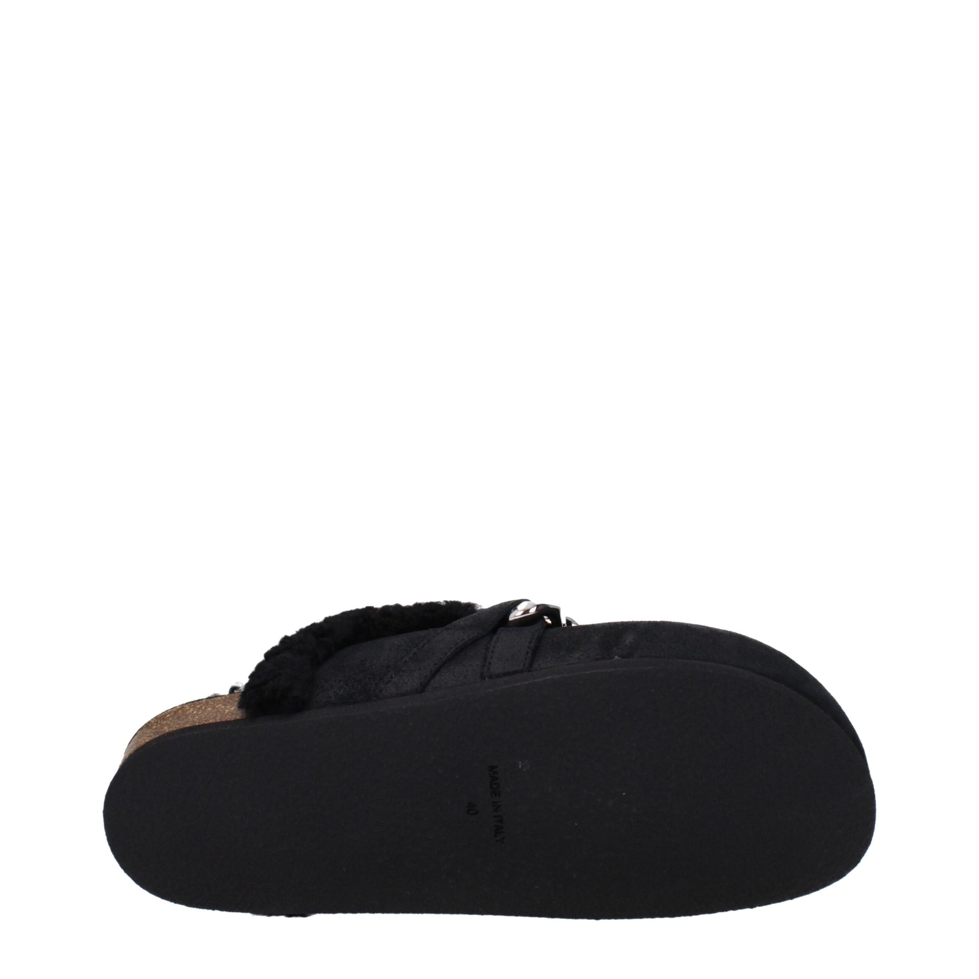 Black Leather Slipper