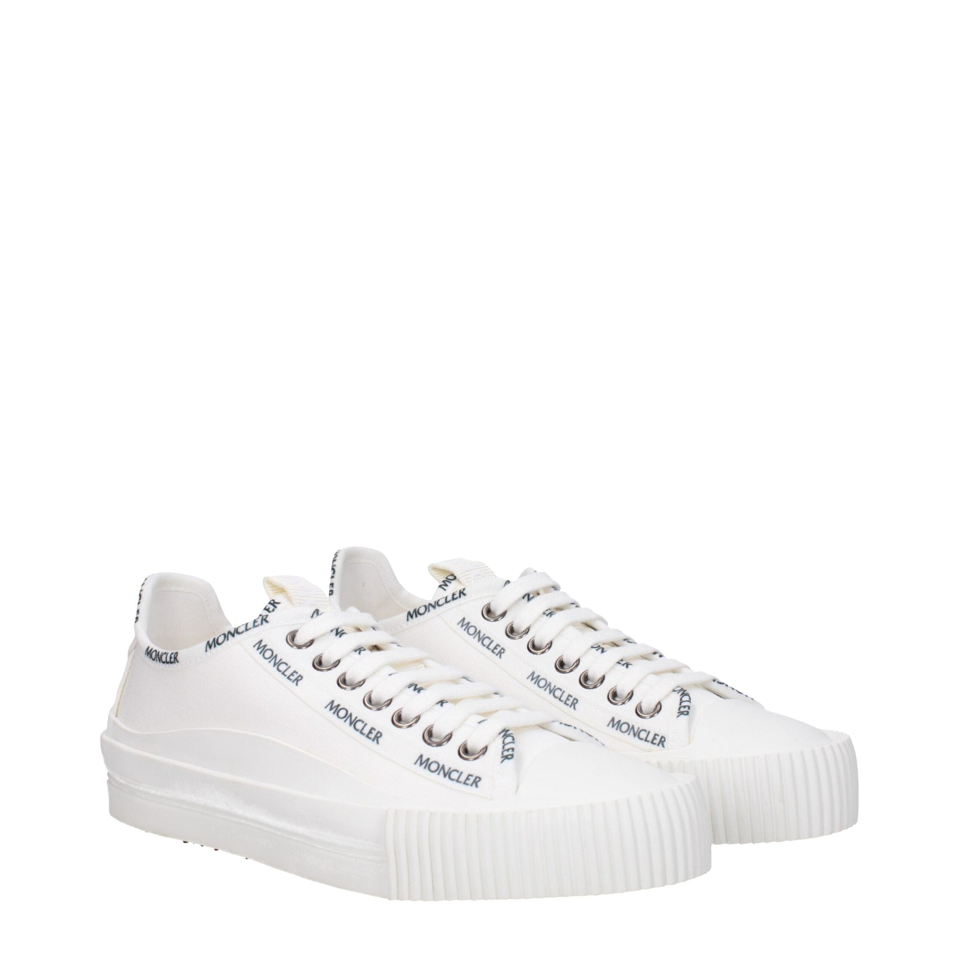 White Fabric Sneakers