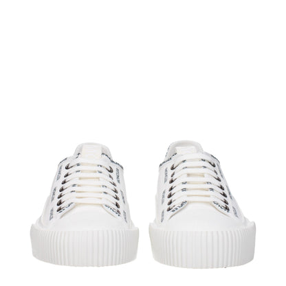 White Fabric Sneakers