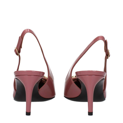 Pink Leather High Heel Pumps