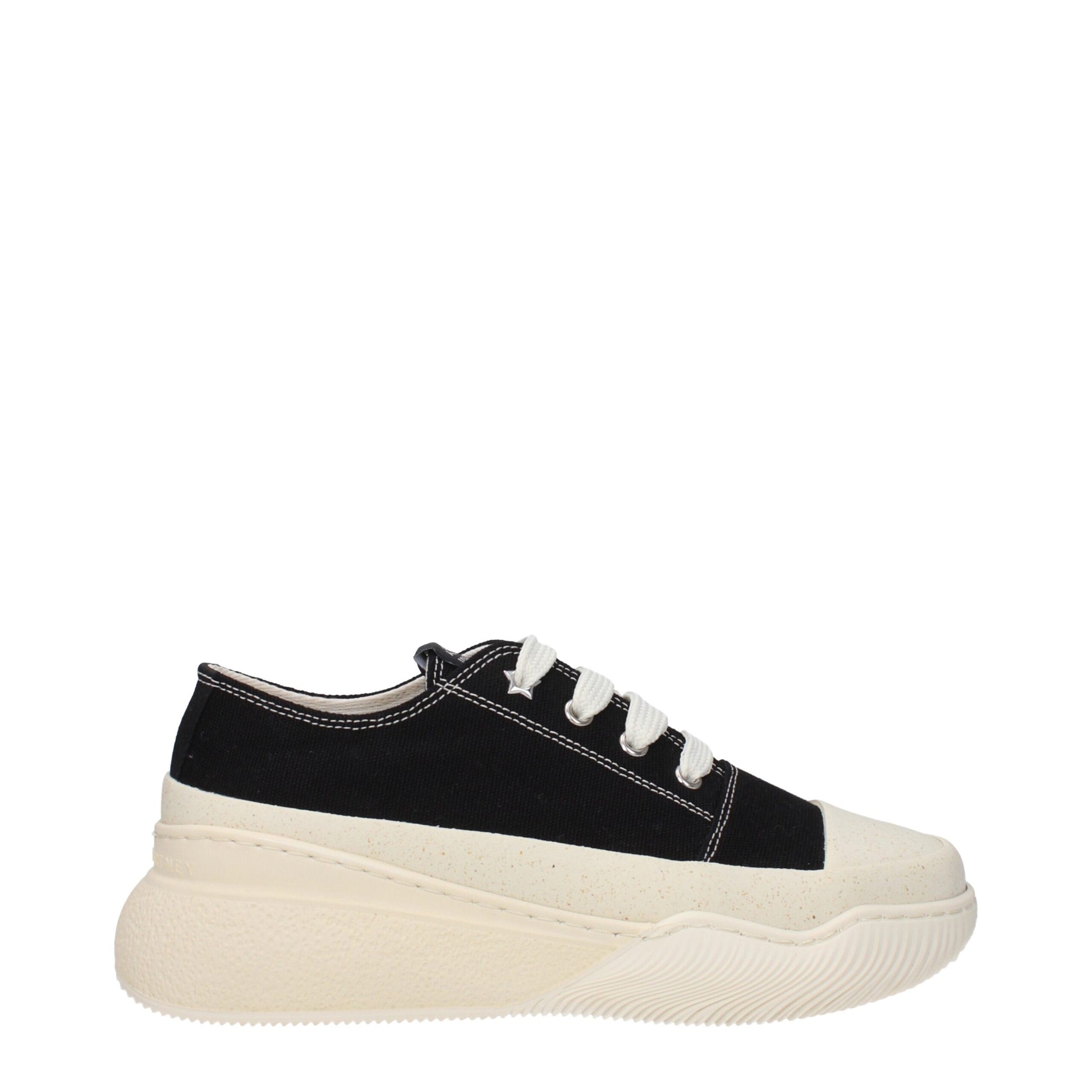 Black Fabric Chunky Sneakers
