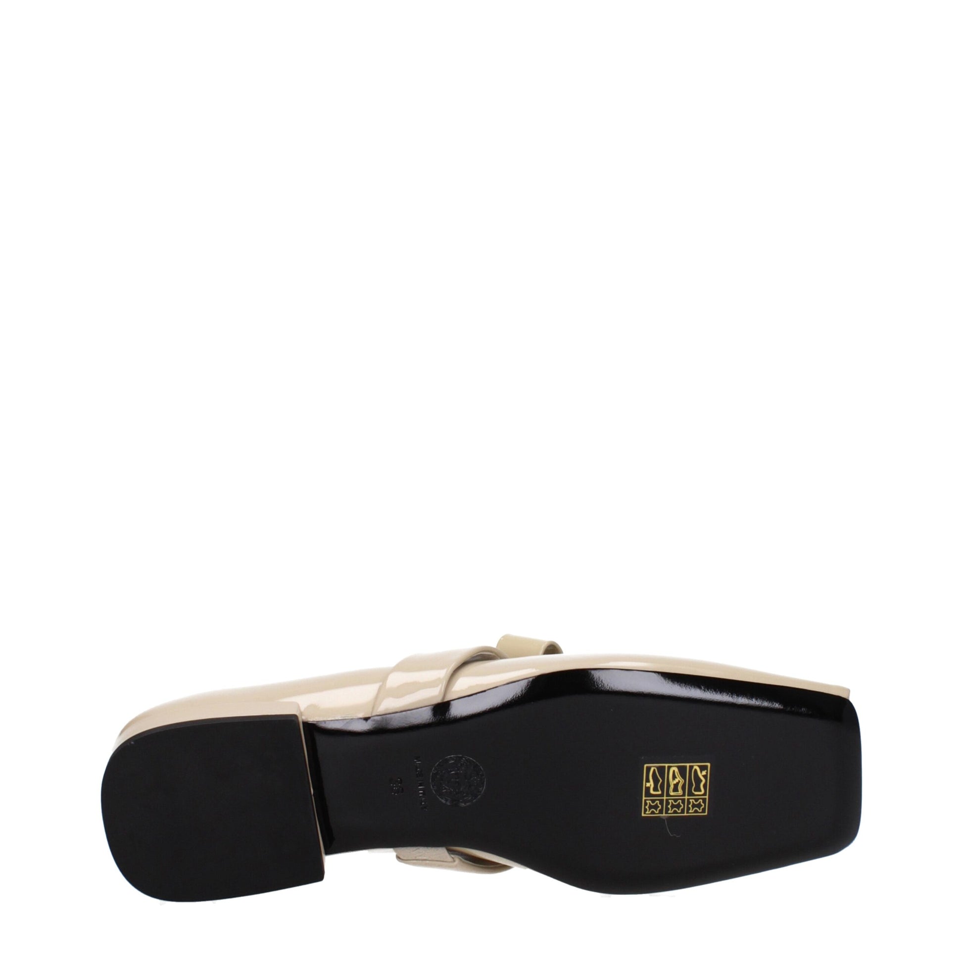 Beige Leather Ballet Flats