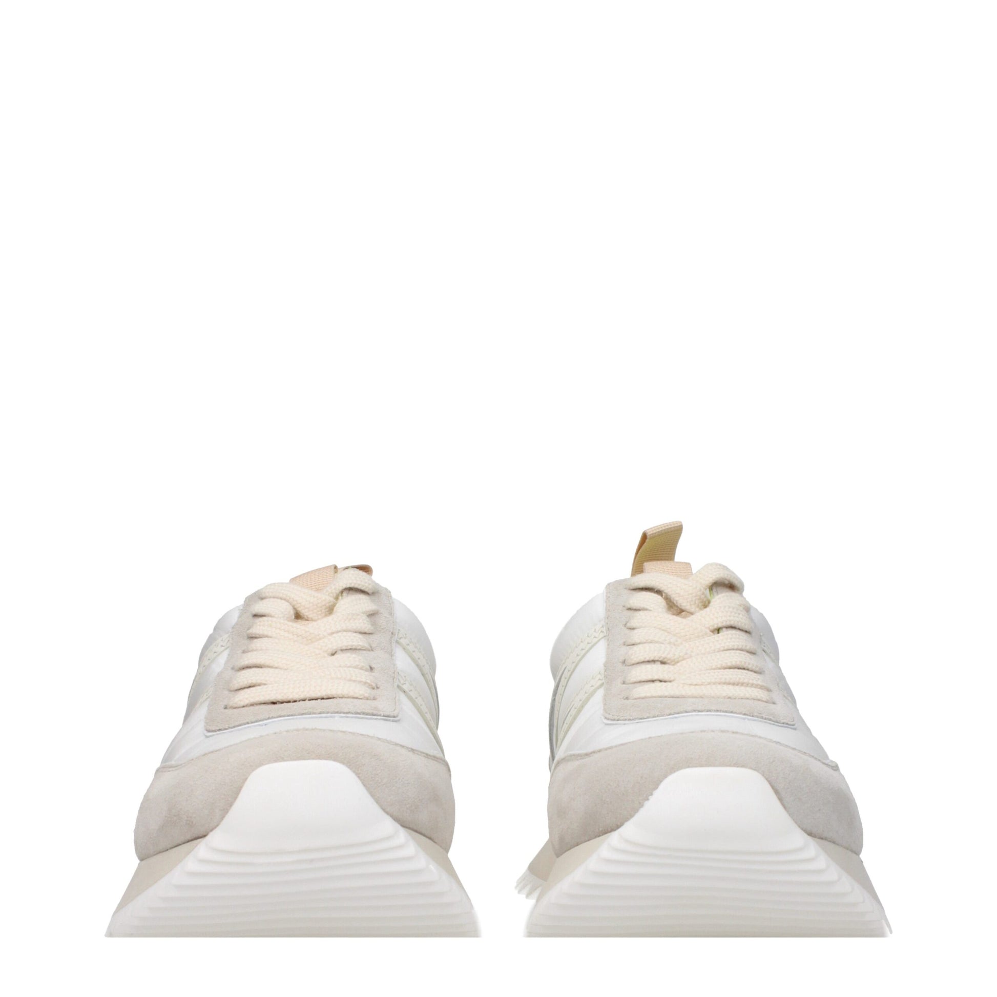 Beige Fabric Low Tops