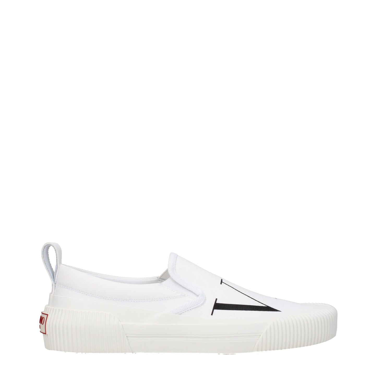 White Fabric Slip-On Loafer