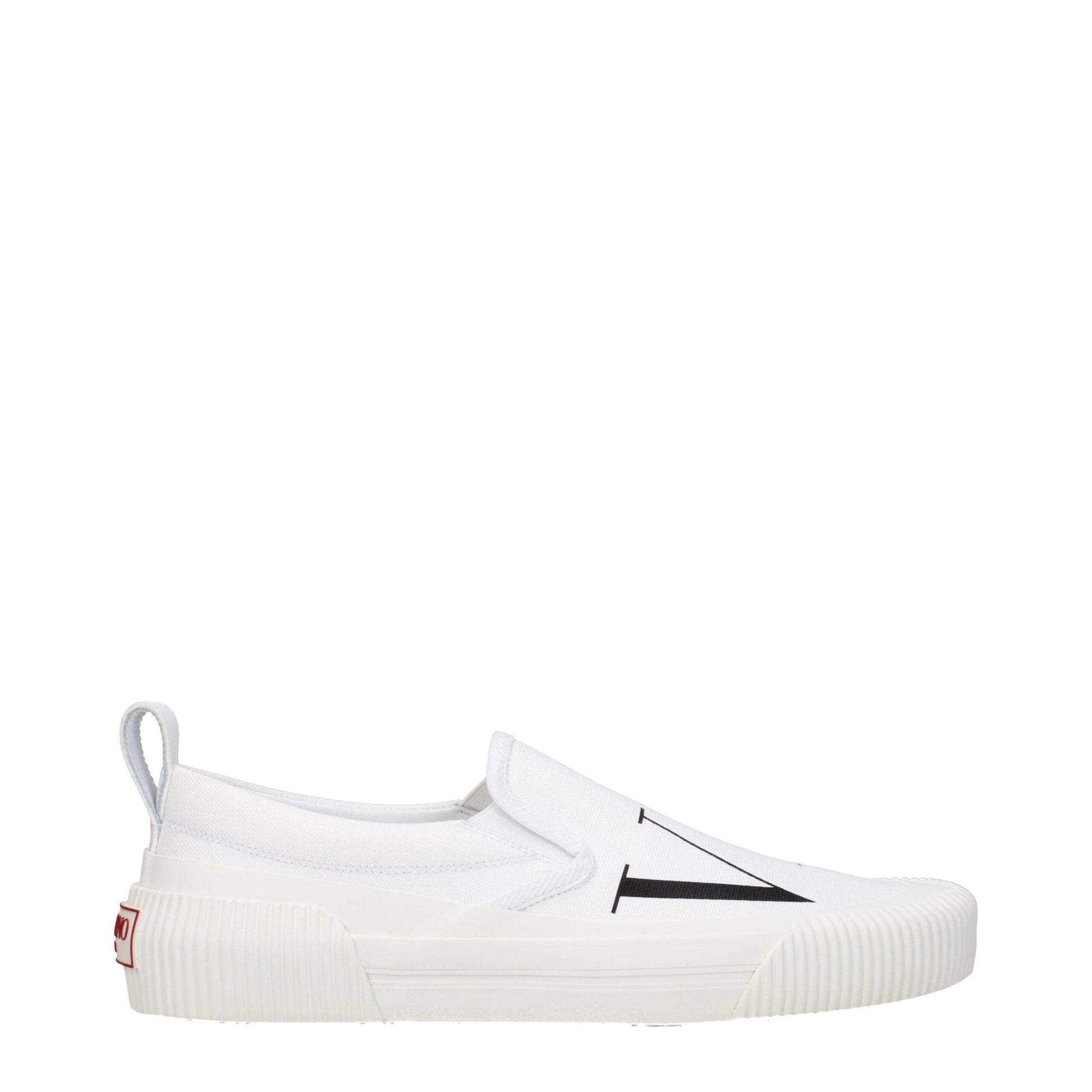 White Fabric Slip-On Loafer
