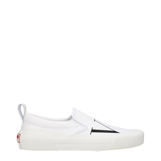 White Fabric Slip-On Loafer