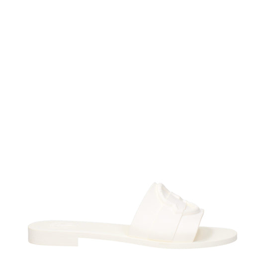 White Cotton Slippers Sandals