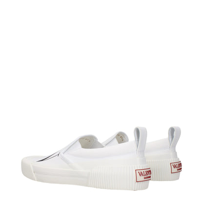 White Fabric Slip-On Loafer