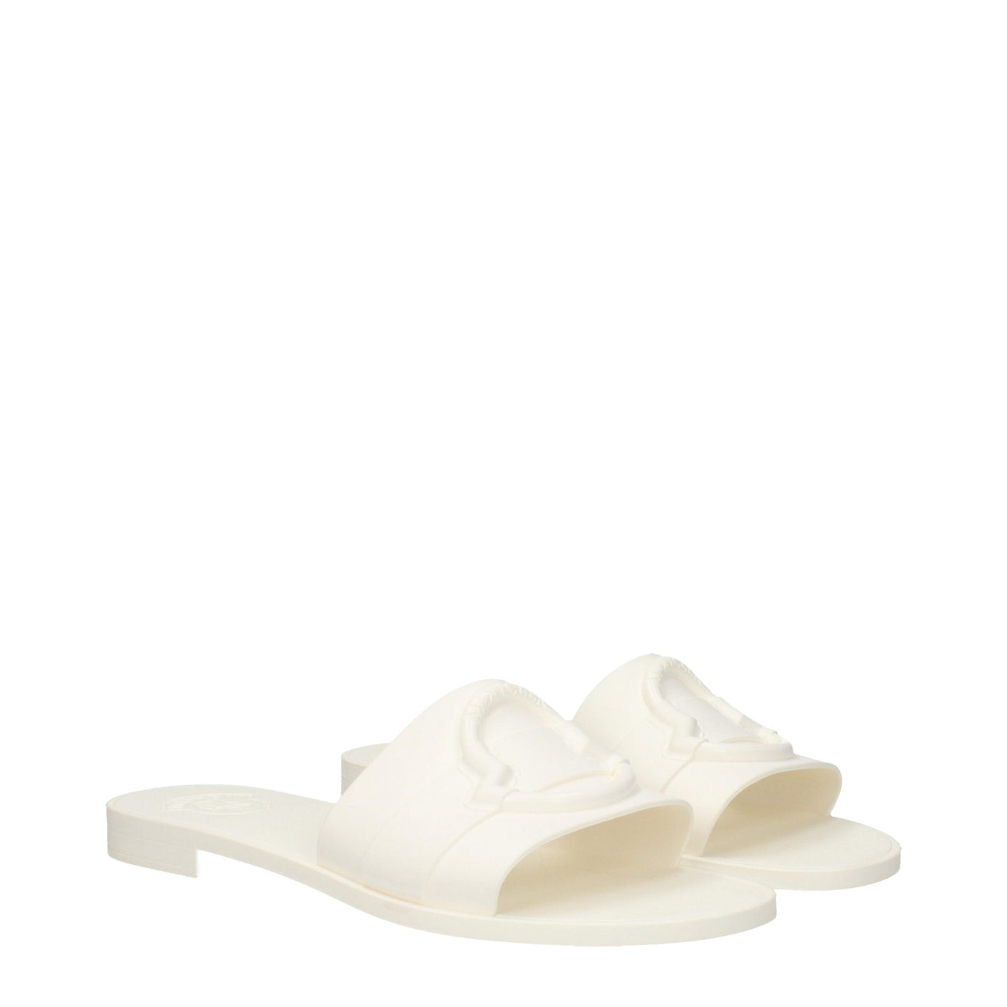 White Cotton Slippers Sandals