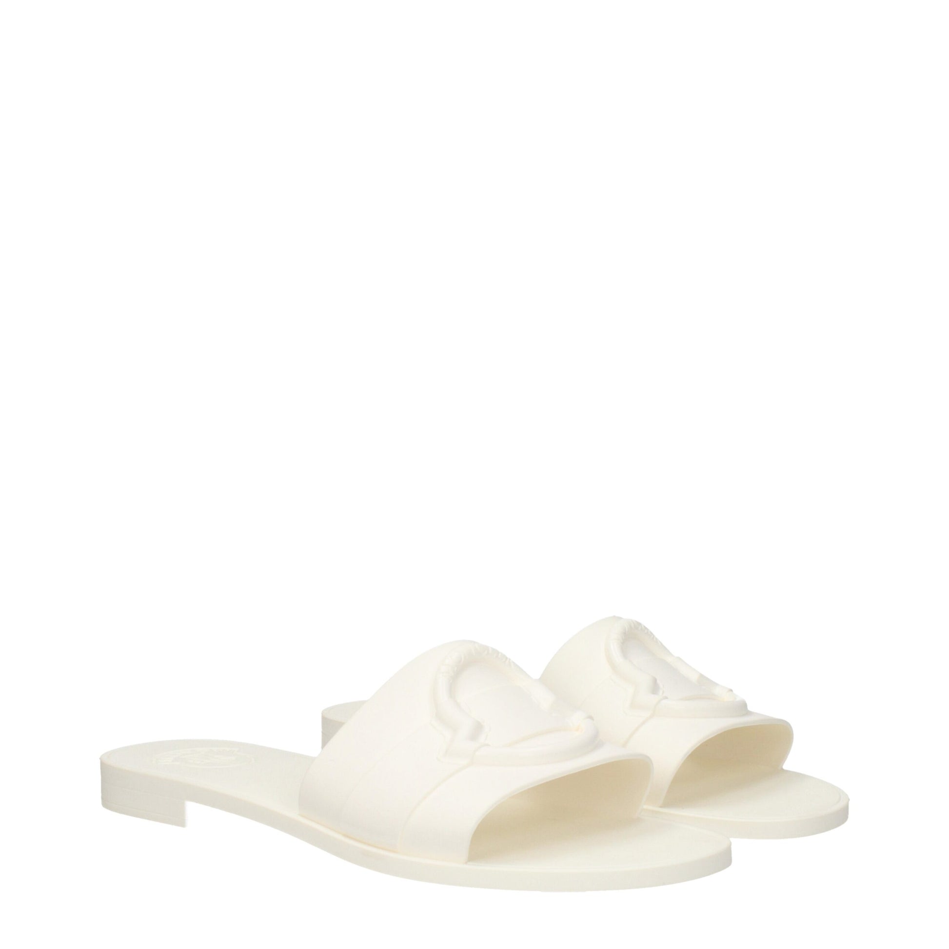 White Cotton Slippers Sandals