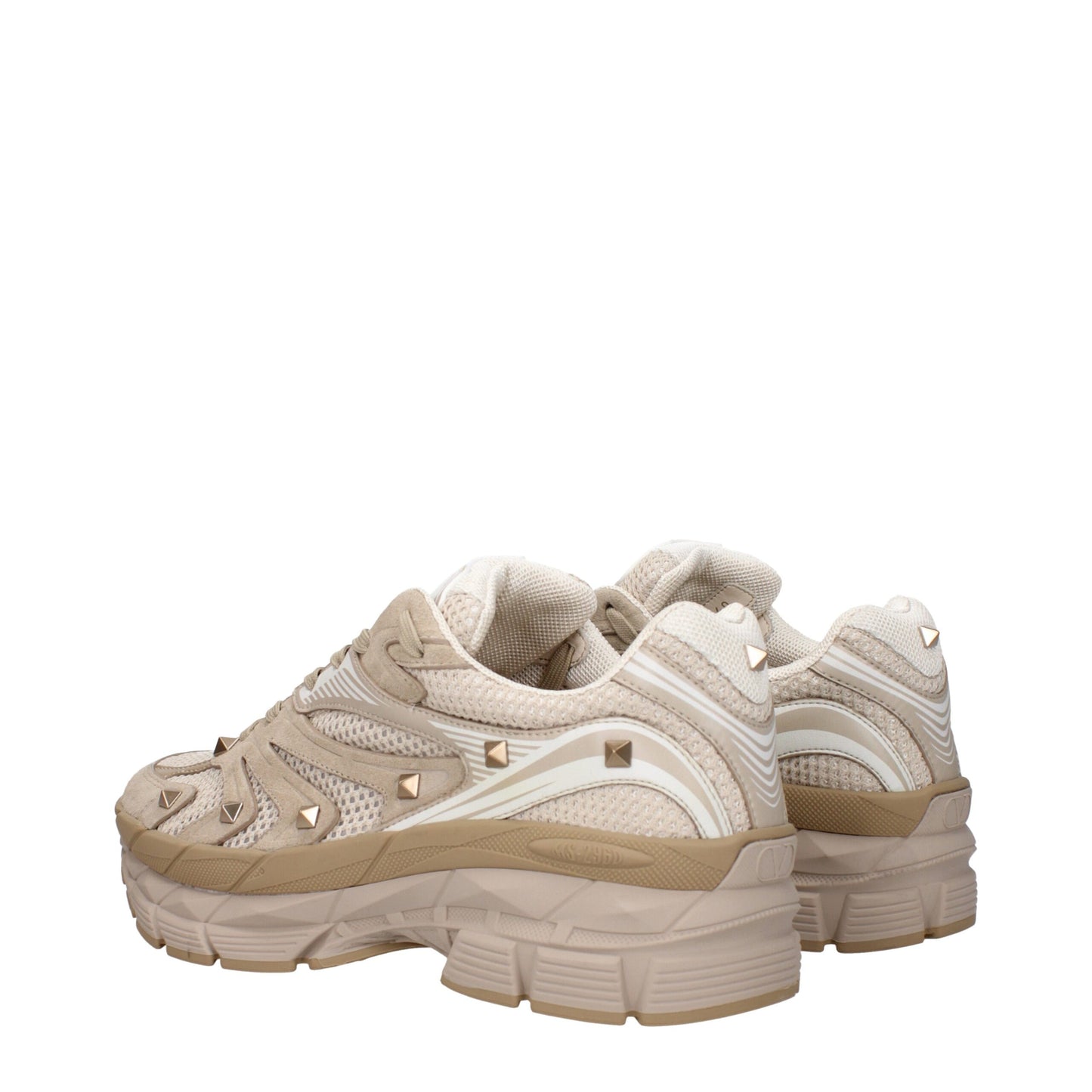 Beige Fabric Low Tops