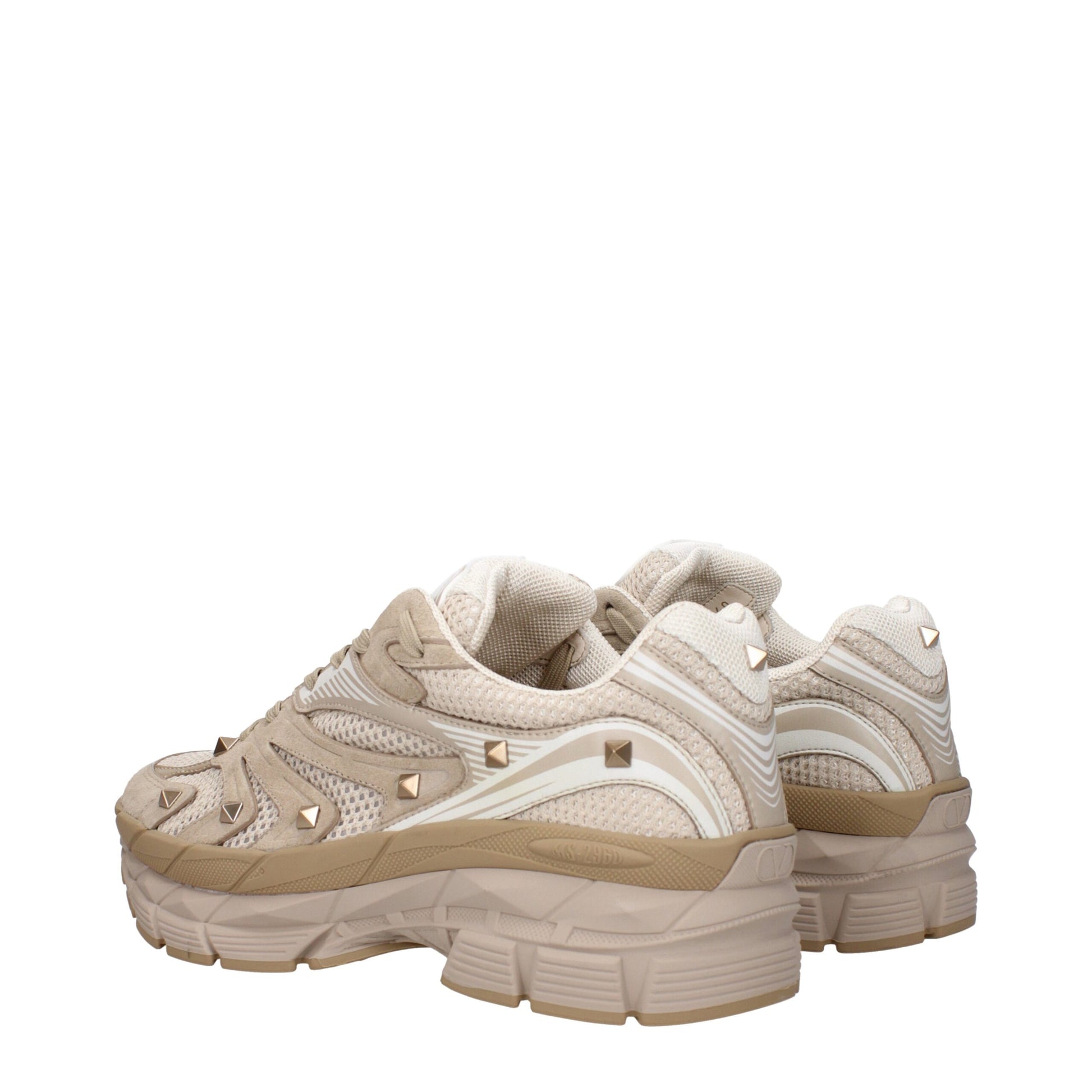 Beige Fabric Low Tops