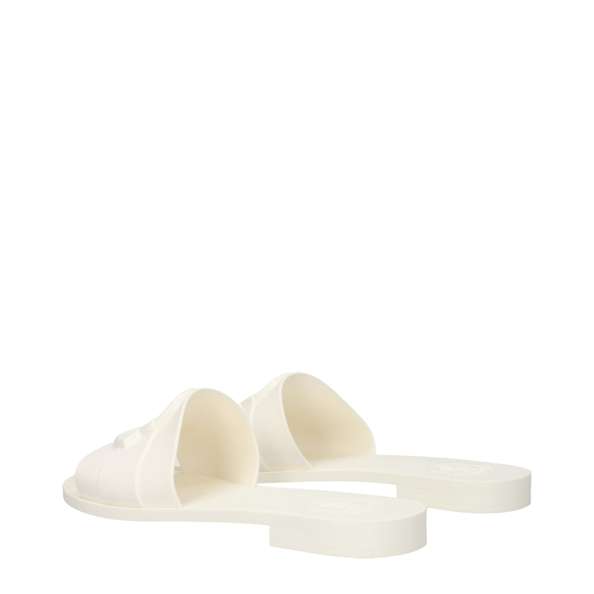 White Cotton Slippers Sandals