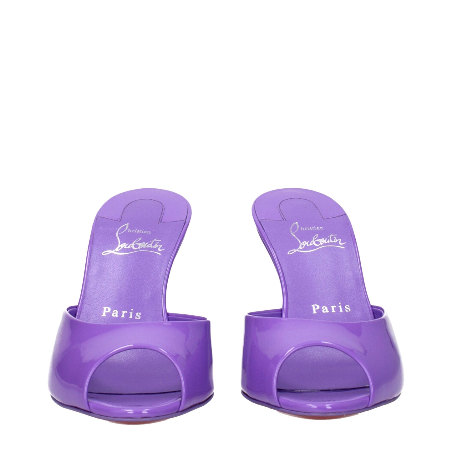 Purple Leather Wedges Sandals