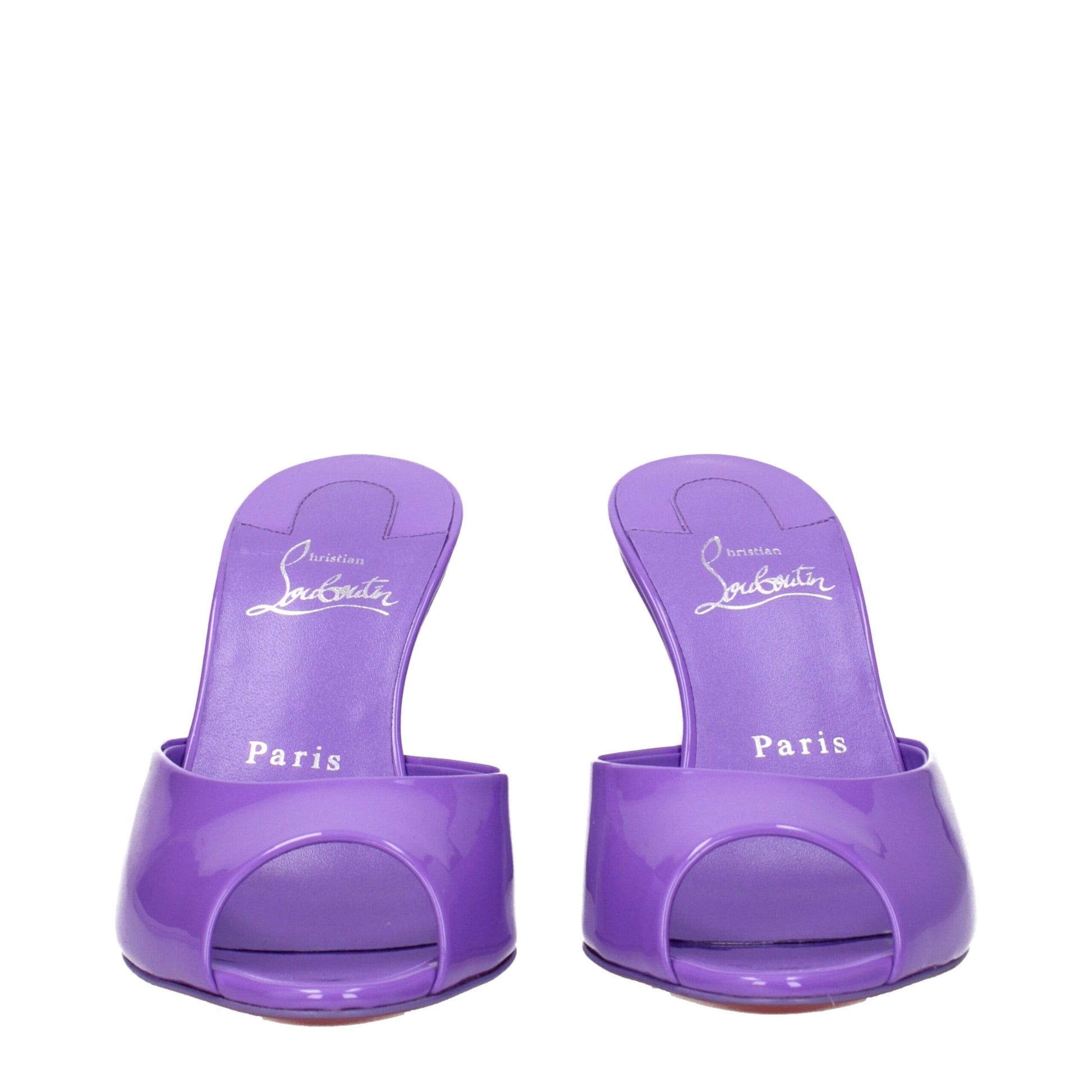 Purple Leather Wedges Sandals