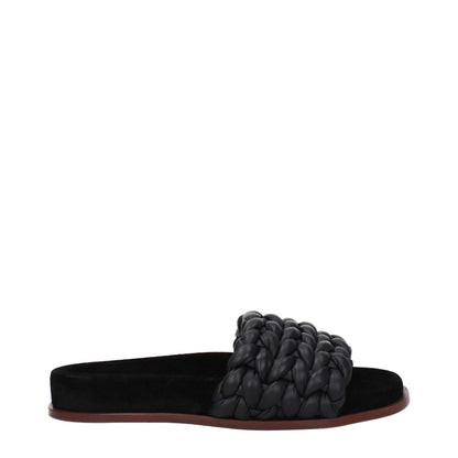 Black Leather Slipper