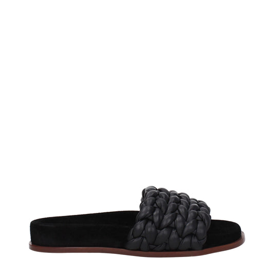 Black Leather Slipper