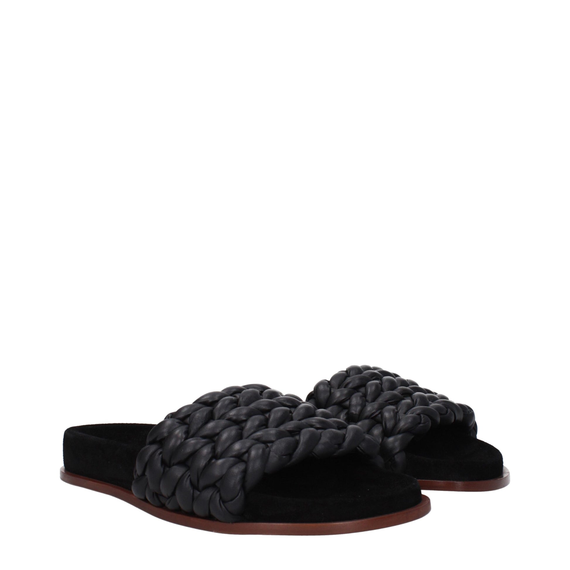 Black Leather Slipper