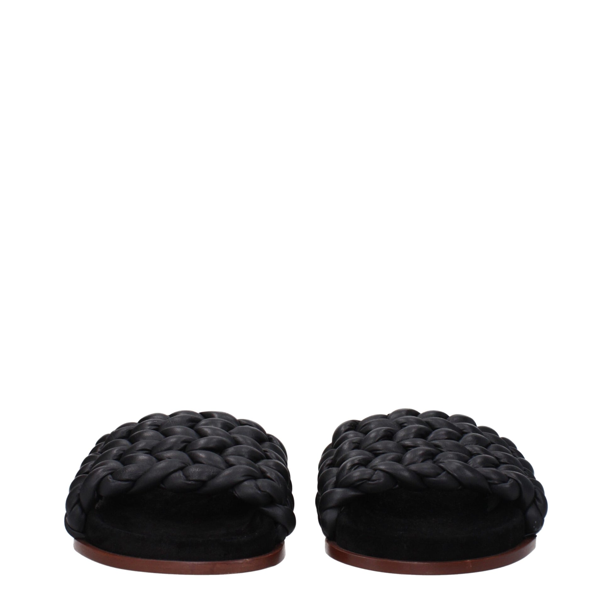 Black Leather Slipper