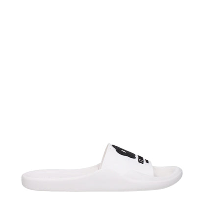 White Cotton Slippers Sandals