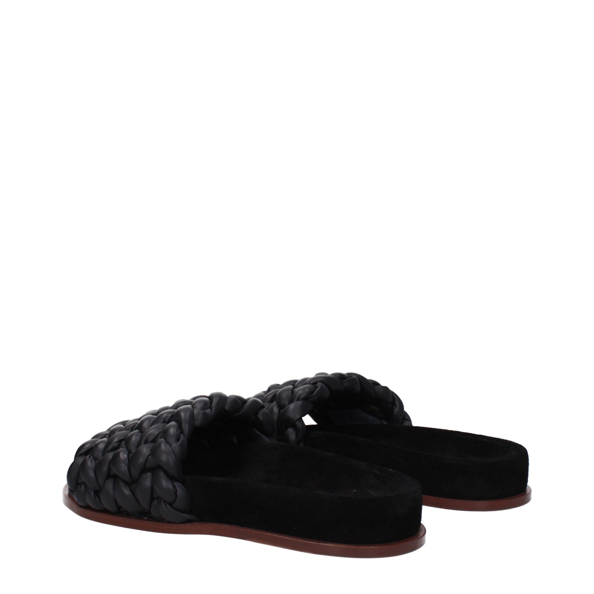 Black Leather Slipper