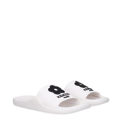 White Cotton Slippers Sandals