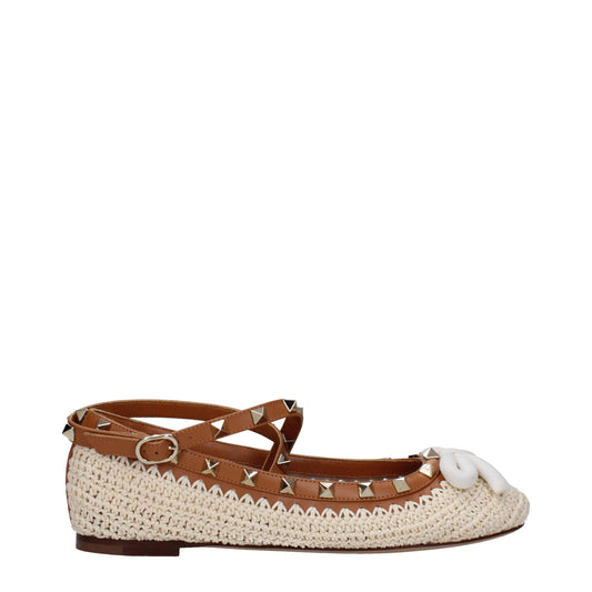 Beige Raffia Ballet Flats