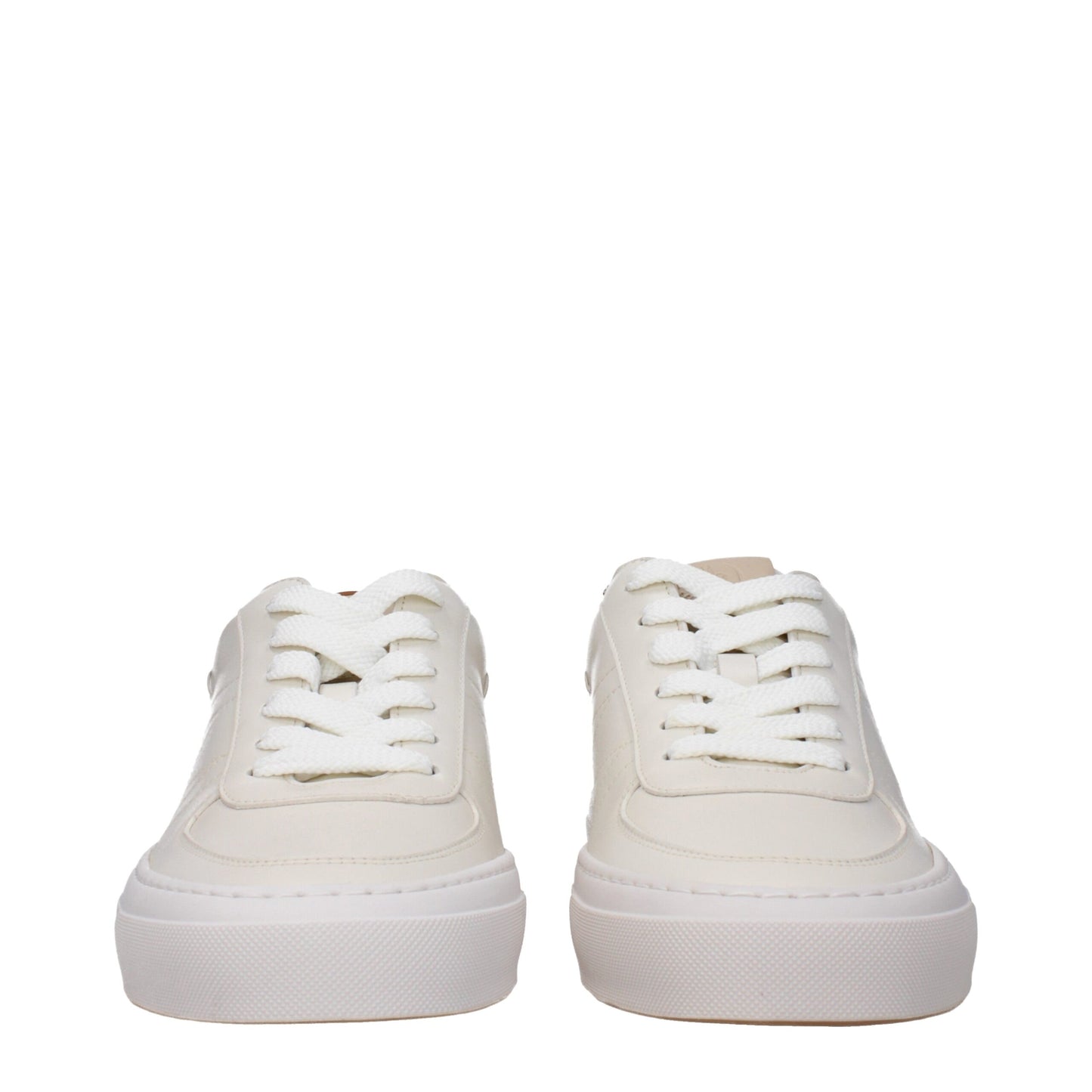 Beige Leather Low Tops
