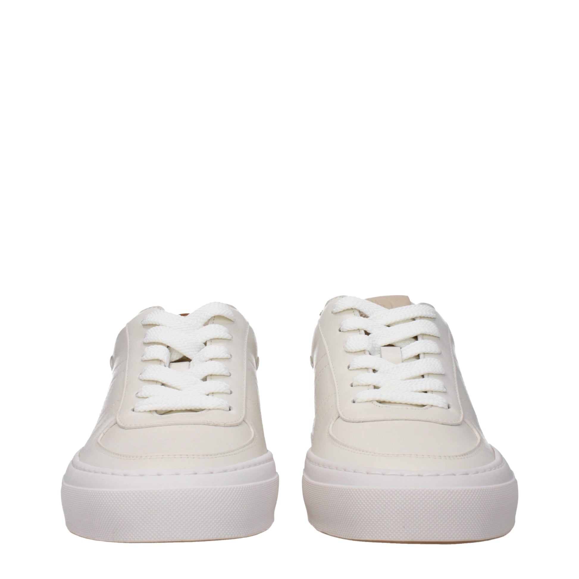 Beige Leather Low Tops