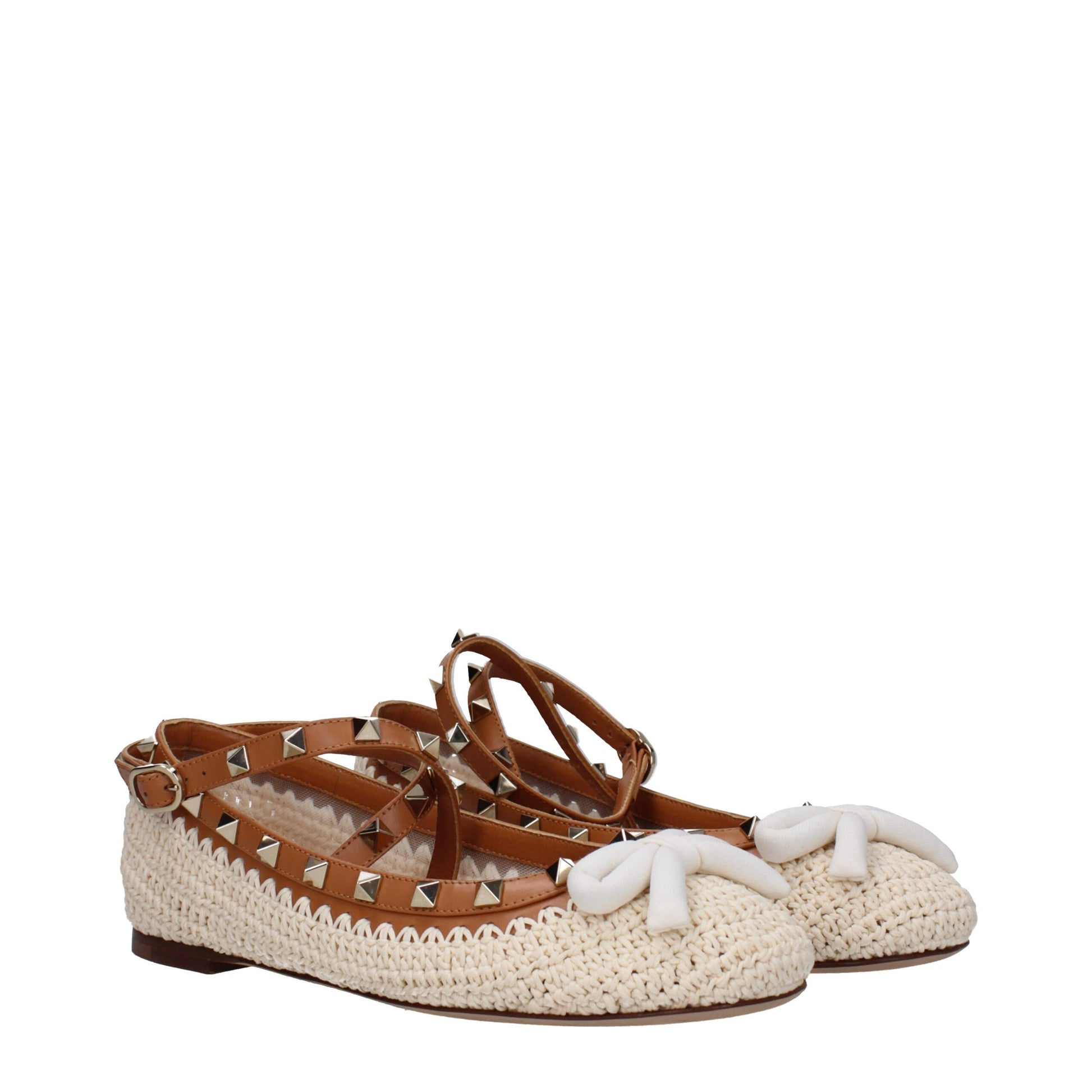 Beige Raffia Ballet Flats